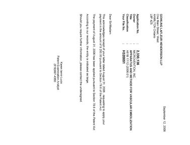 Canadian Patent Document 2330136. Correspondence 20060912. Image 1 of 1