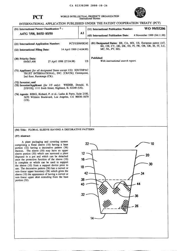 Document de brevet canadien 2330288. Abrégé 20001026. Image 1 de 1