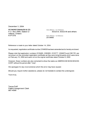 Document de brevet canadien 2330735. Correspondance 20041203. Image 1 de 1