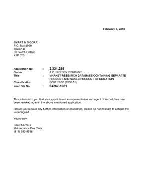 Canadian Patent Document 2331285. Correspondence 20100203. Image 1 of 1