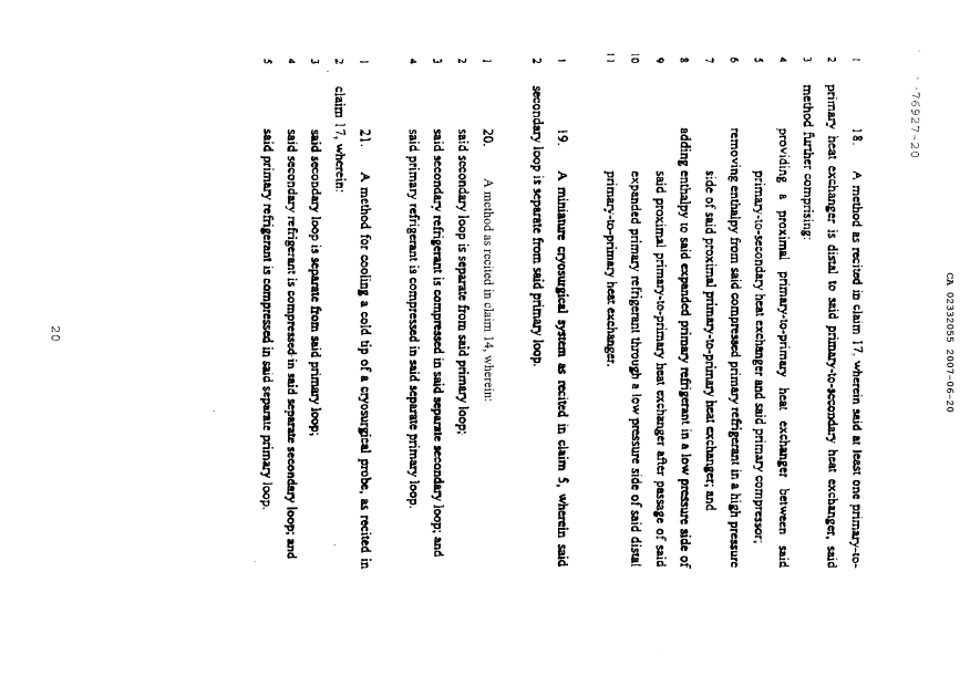 Document de brevet canadien 2332055. Revendications 20070620. Image 6 de 6