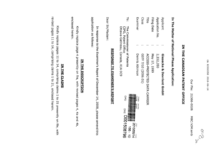 Canadian Patent Document 2332350. Prosecution-Amendment 20100614. Image 1 of 17