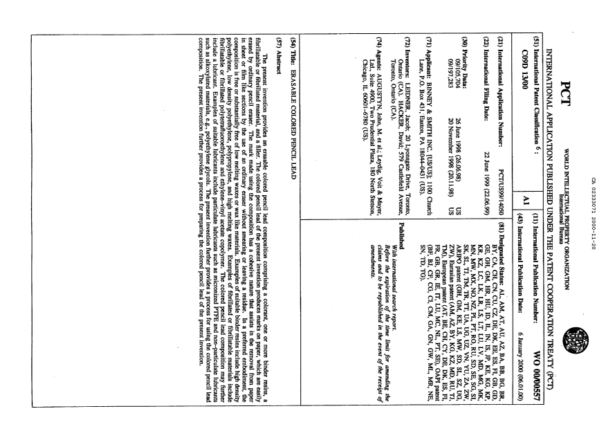 Document de brevet canadien 2333071. Abrégé 20001120. Image 1 de 1