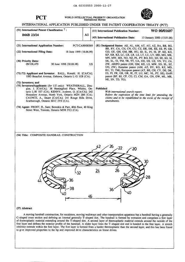 Canadian Patent Document 2333553. Abstract 20001127. Image 1 of 1