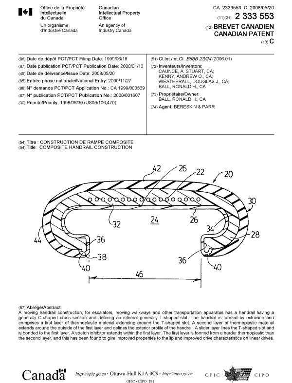 Document de brevet canadien 2333553. Page couverture 20080425. Image 1 de 1