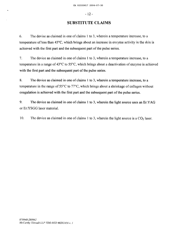 Document de brevet canadien 2333617. Poursuite-Amendment 20031230. Image 4 de 4