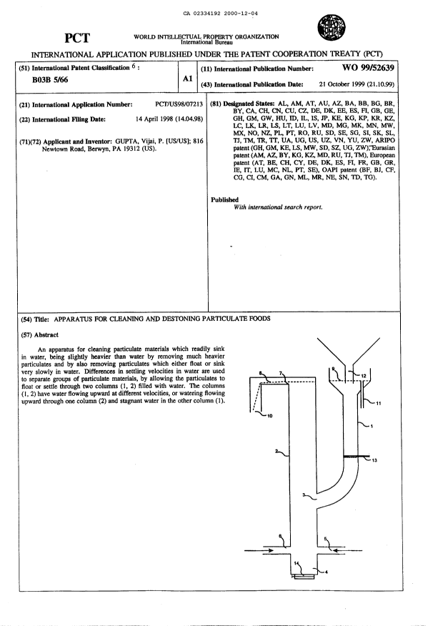 Document de brevet canadien 2334192. Abrégé 20001204. Image 1 de 1