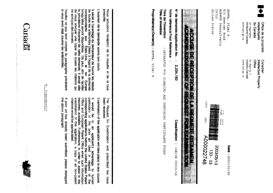 Canadian Patent Document 2334192. Prosecution-Amendment 20021213. Image 2 of 2