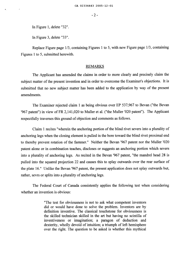 Canadian Patent Document 2334443. Prosecution-Amendment 20051201. Image 2 of 11