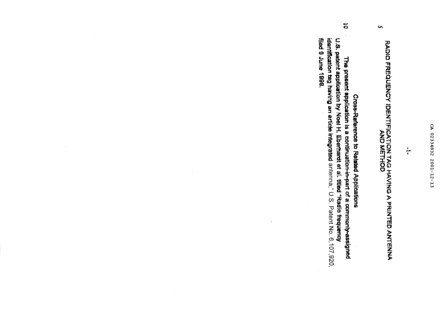 Canadian Patent Document 2334832. Description 20011213. Image 1 of 14