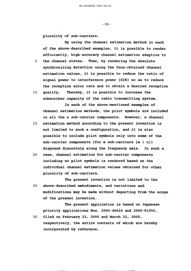 Document de brevet canadien 2335225. Description 20010212. Image 36 de 36