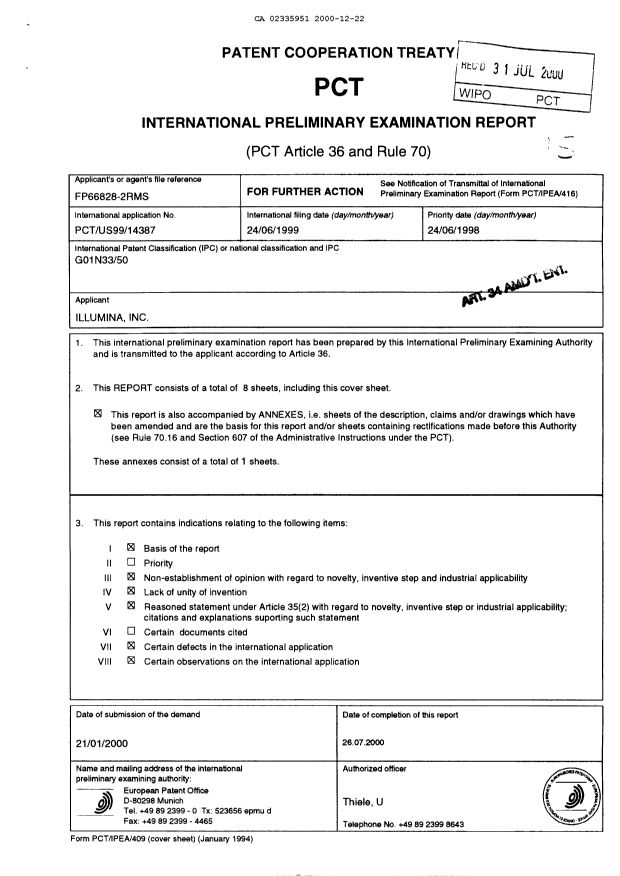 Document de brevet canadien 2335951. PCT 20001222. Image 3 de 11