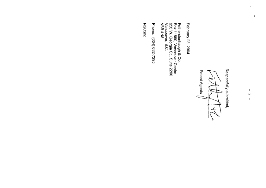 Canadian Patent Document 2337900. Correspondence 20040223. Image 2 of 2