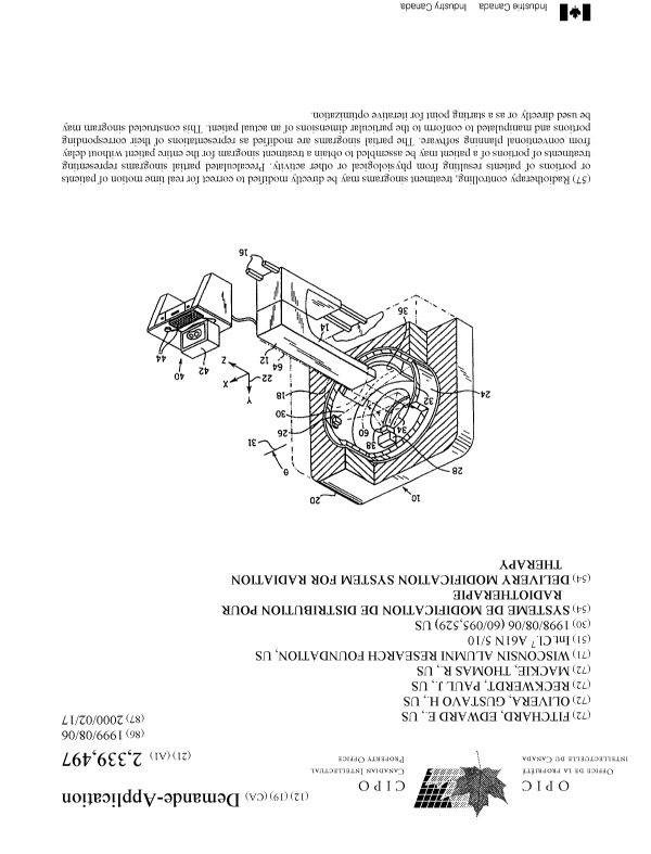 Document de brevet canadien 2339497. Page couverture 20001203. Image 1 de 1