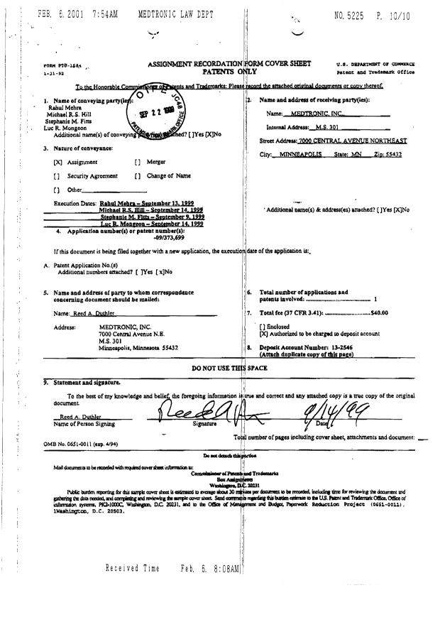 Document de brevet canadien 2340911. Cession 20010216. Image 12 de 12