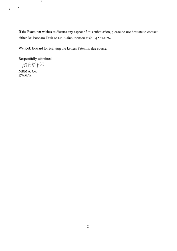 Document de brevet canadien 2340972. Correspondance 20070109. Image 2 de 2