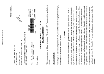 Canadian Patent Document 2342211. Prosecution-Amendment 20061214. Image 1 of 15
