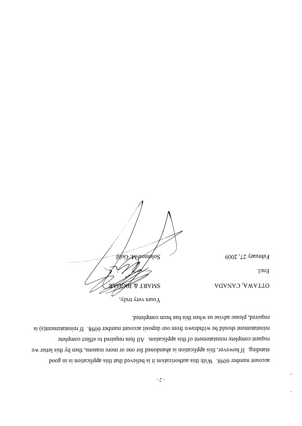 Document de brevet canadien 2342211. Correspondance 20081227. Image 2 de 2