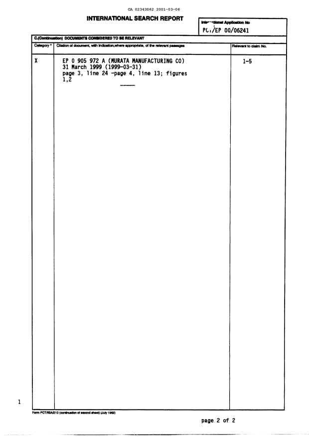 Document de brevet canadien 2343062. PCT 20010306. Image 3 de 4