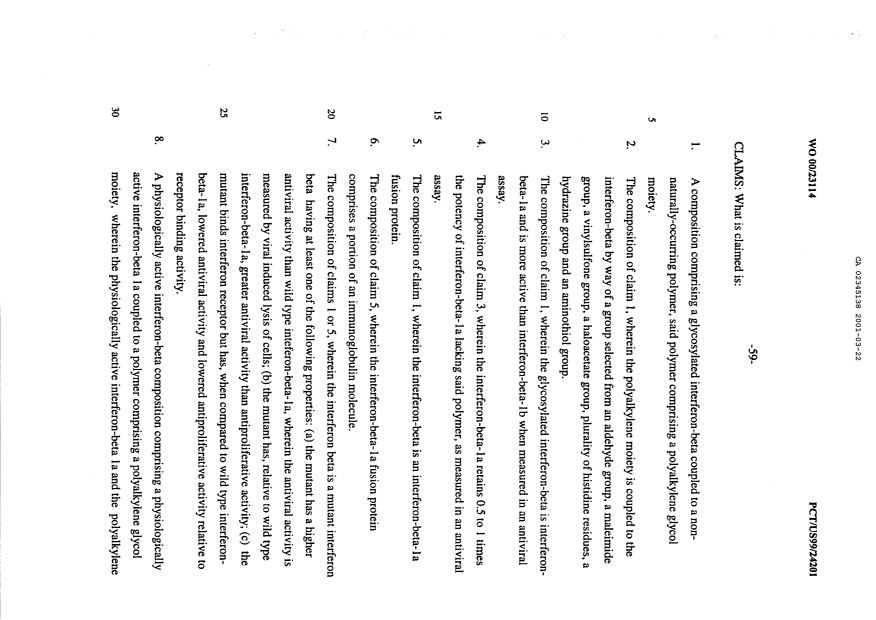 Document de brevet canadien 2345138. Revendications 20010322. Image 1 de 5