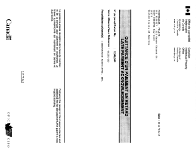 Canadian Patent Document 2346541. Returned mail 20140916. Image 1 of 2