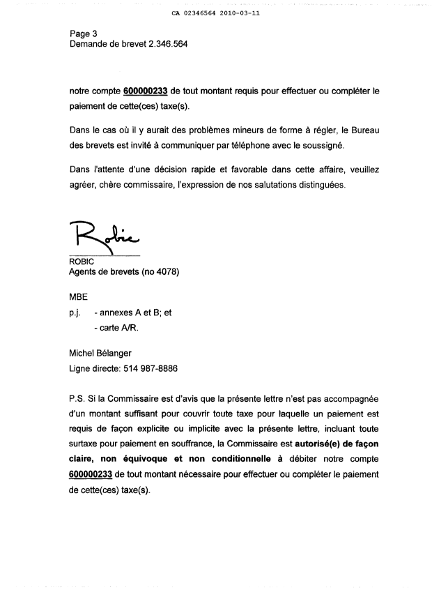 Document de brevet canadien 2346564. Poursuite-Amendment 20100311. Image 3 de 3