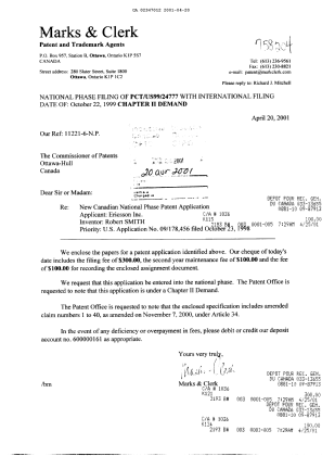 Document de brevet canadien 2347012. Cession 20010420. Image 1 de 9