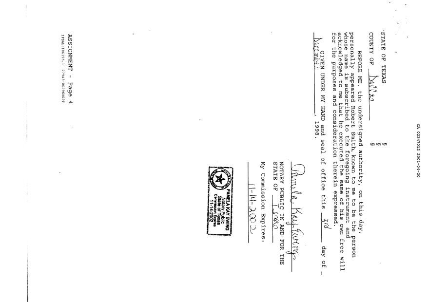 Canadian Patent Document 2347012. Assignment 20010420. Image 9 of 9