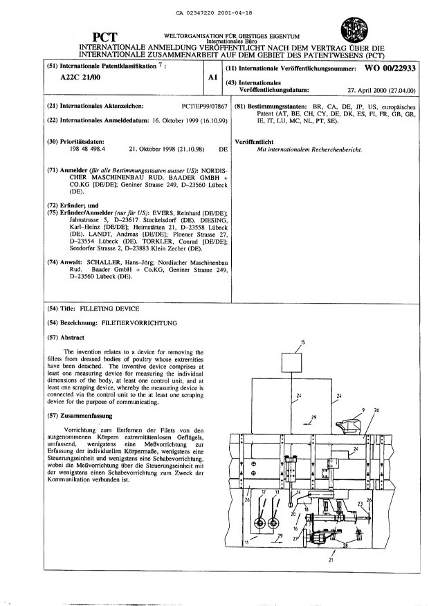 Canadian Patent Document 2347220. Abstract 20010418. Image 1 of 1