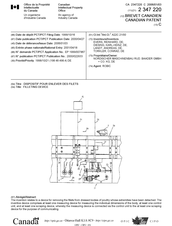 Document de brevet canadien 2347220. Page couverture 20051206. Image 1 de 1