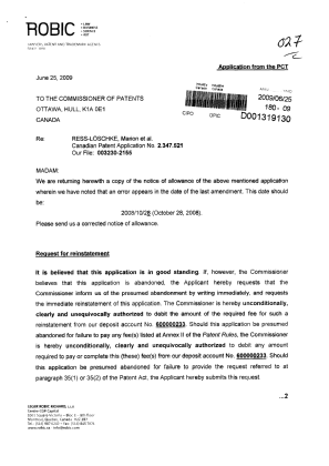 Document de brevet canadien 2347521. Poursuite-Amendment 20090625. Image 1 de 3