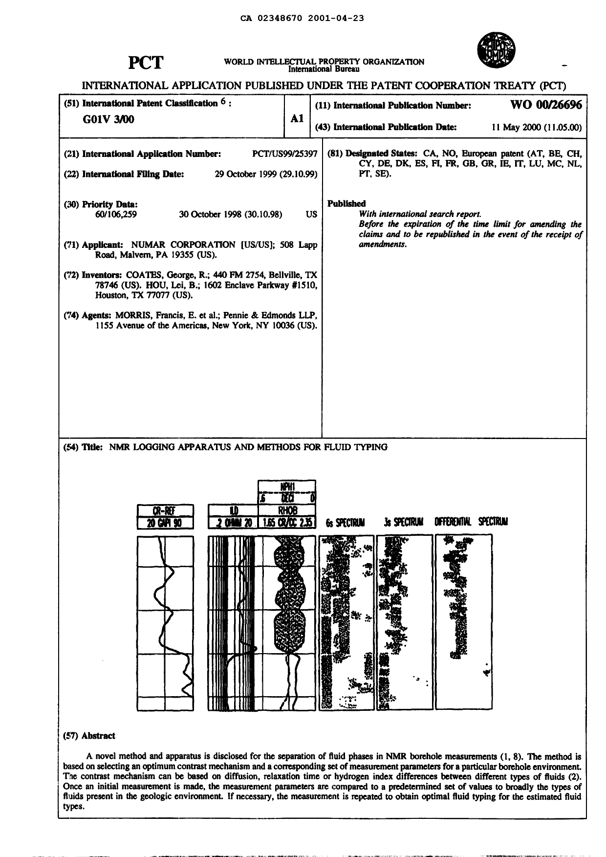 Document de brevet canadien 2348670. Abrégé 20010423. Image 1 de 1