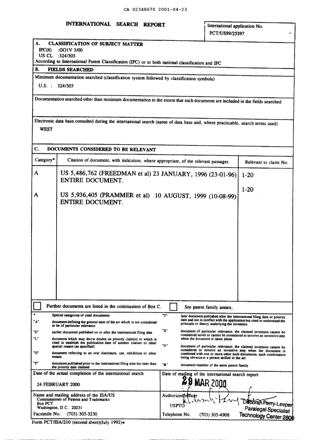 Document de brevet canadien 2348670. PCT 20010423. Image 7 de 7