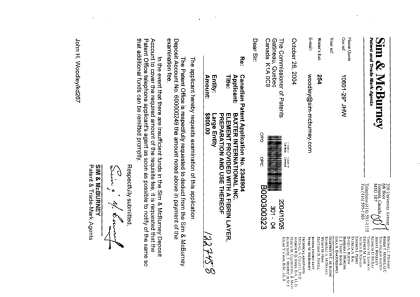 Canadian Patent Document 2348904. Prosecution-Amendment 20041026. Image 1 of 1
