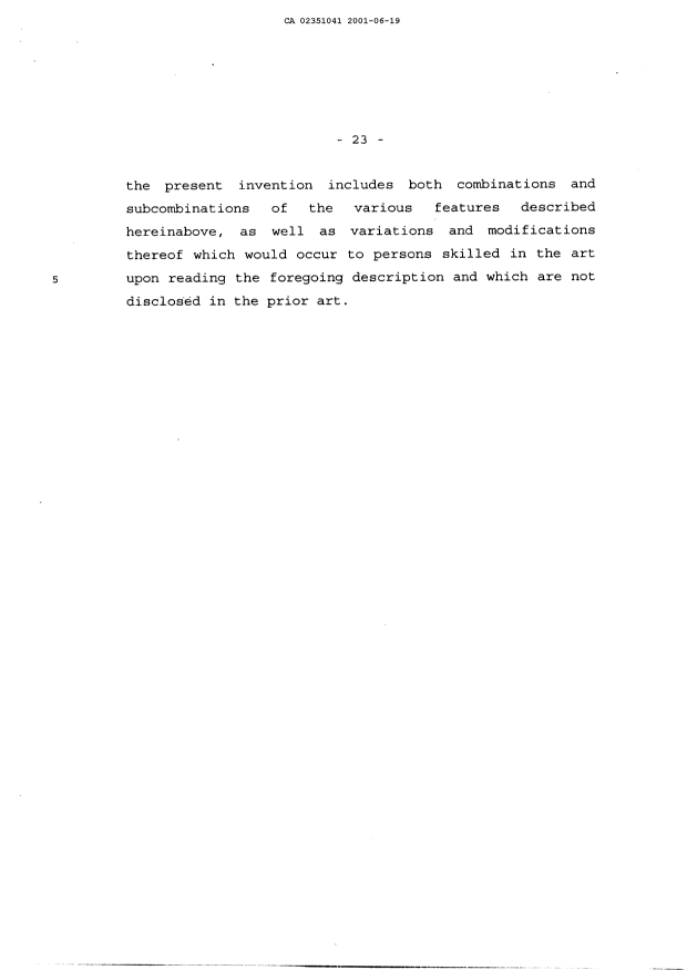 Document de brevet canadien 2351041. Description 20010619. Image 23 de 23