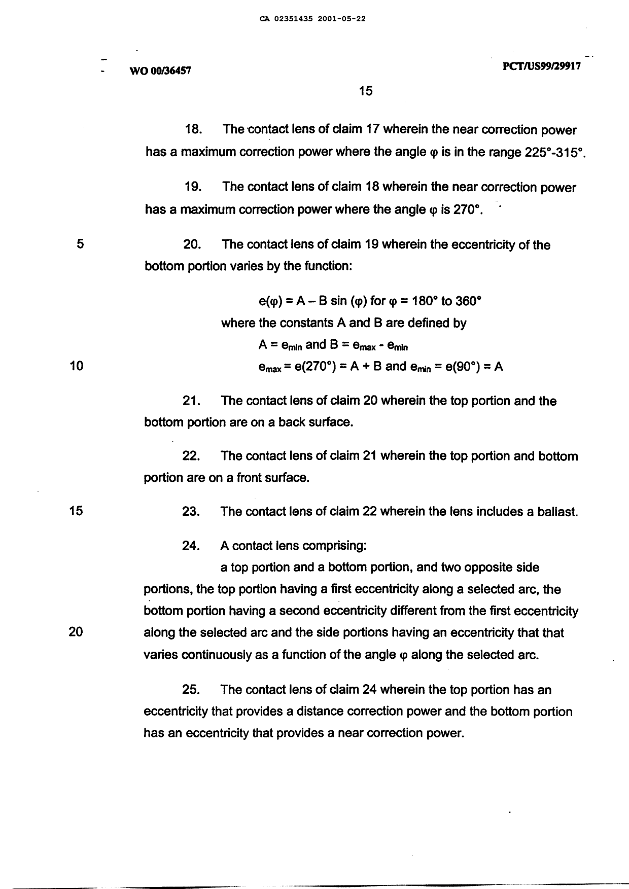 Document de brevet canadien 2351435. Revendications 20010522. Image 3 de 4