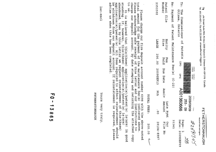 Document de brevet canadien 2351502. Taxes 20081209. Image 1 de 1