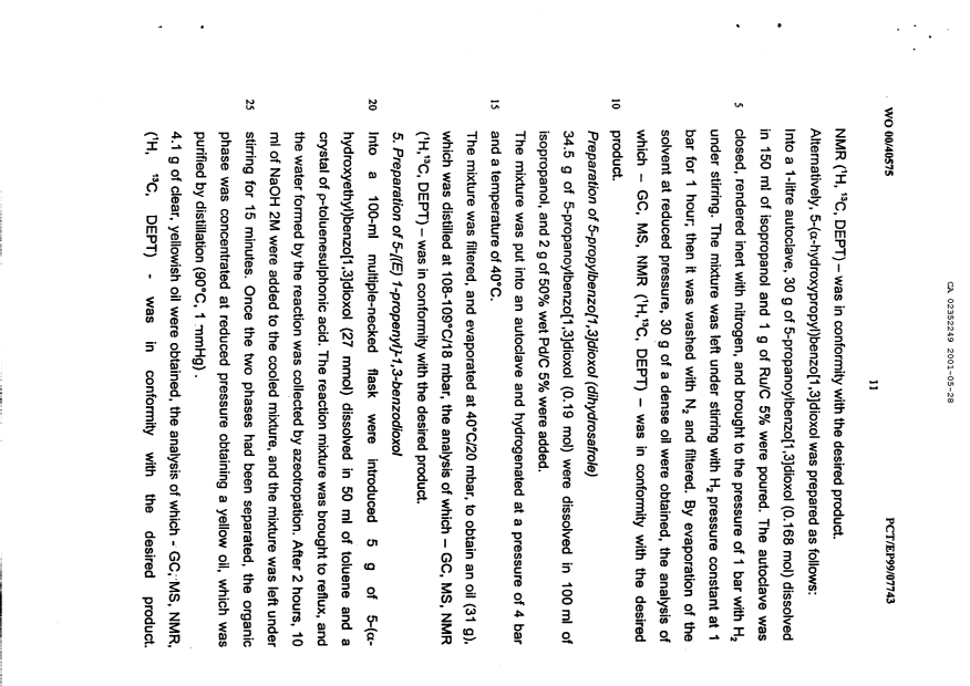 Document de brevet canadien 2352249. Description 20010528. Image 11 de 11