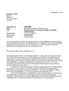 Canadian Patent Document 2352269. Prosecution-Amendment 20080909. Image 1 of 3