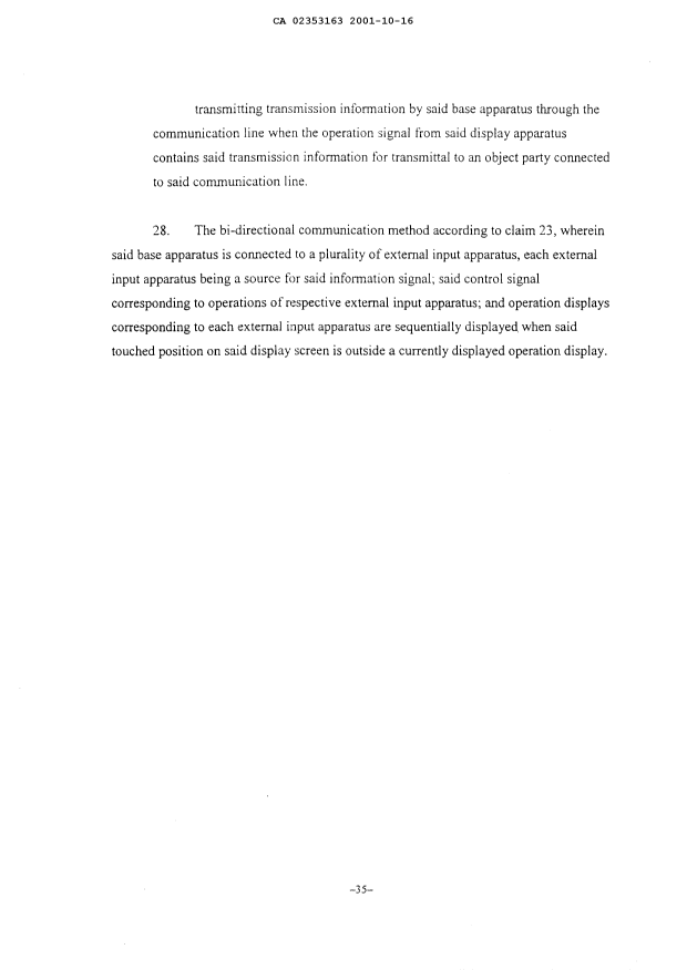 Document de brevet canadien 2353163. Revendications 20011016. Image 8 de 8
