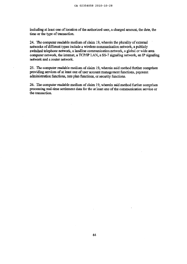 Document de brevet canadien 2354058. Revendications 20101028. Image 6 de 6