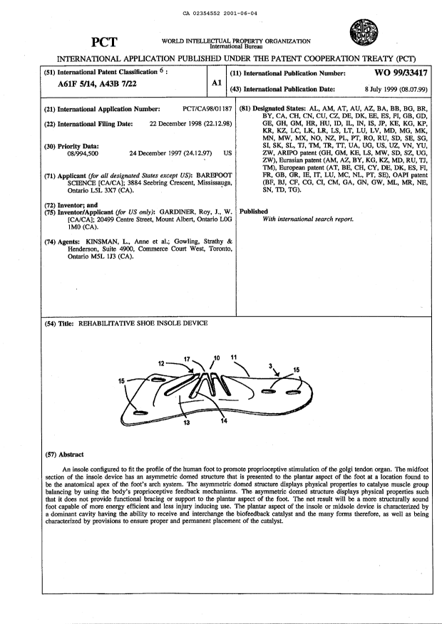 Canadian Patent Document 2354552. Abstract 20001204. Image 1 of 1