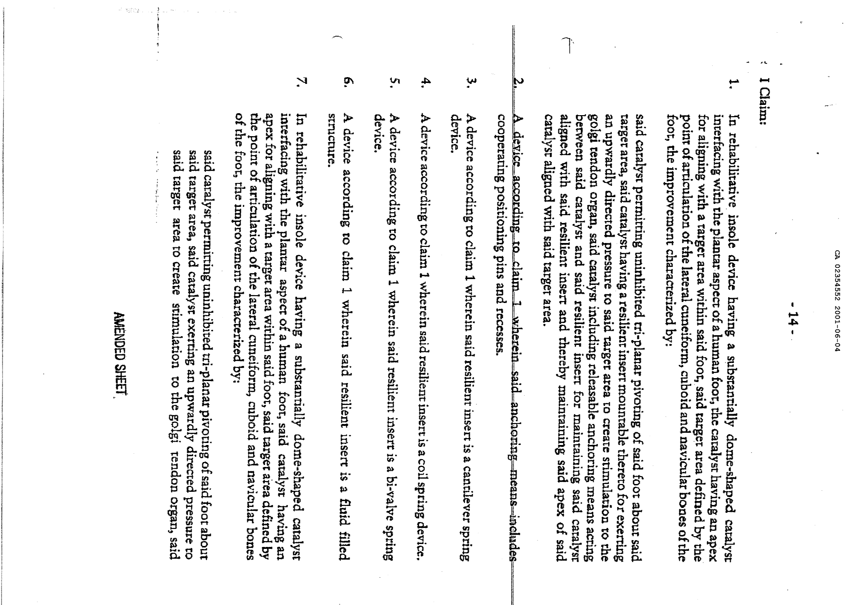 Canadian Patent Document 2354552. Claims 20001204. Image 1 of 2