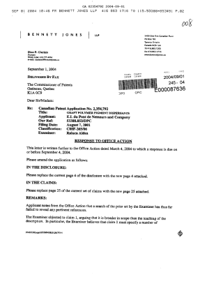 Document de brevet canadien 2354792. Poursuite-Amendment 20040901. Image 1 de 5