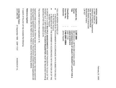 Document de brevet canadien 2357969. Poursuite-Amendment 20050222. Image 1 de 6