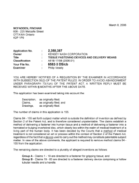 Canadian Patent Document 2358387. Prosecution-Amendment 20060308. Image 1 of 4