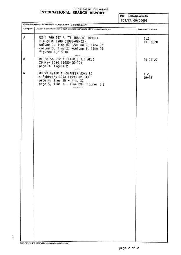 Document de brevet canadien 2358526. PCT 20010802. Image 2 de 18