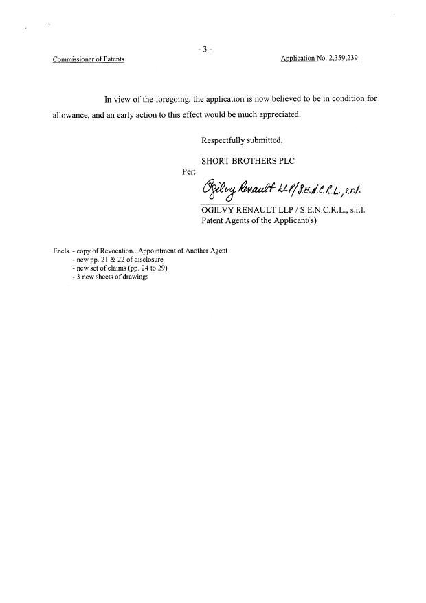 Canadian Patent Document 2359239. Correspondence 20080123. Image 3 of 4