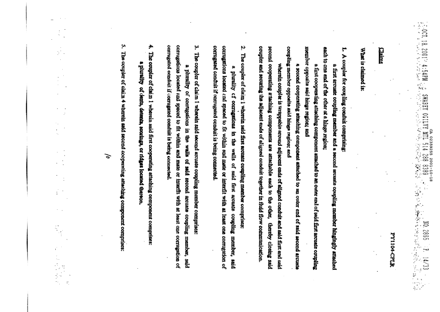 Document de brevet canadien 2359255. Revendications 20011018. Image 1 de 10