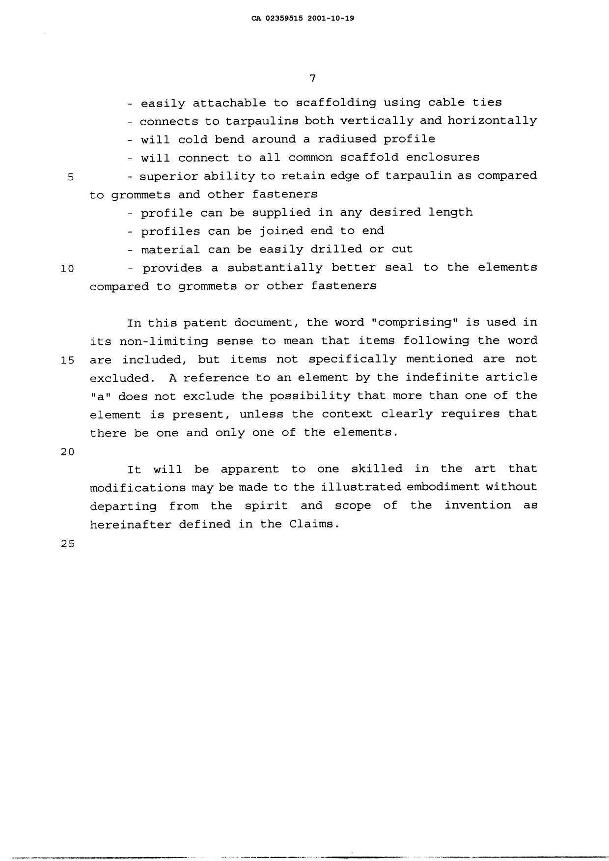 Canadian Patent Document 2359515. Description 20011019. Image 7 of 7